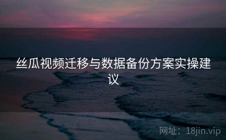 丝瓜视频迁移与数据备份方案实操建议